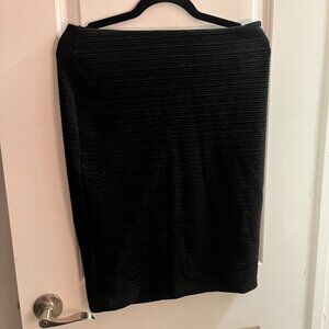 Black Pencil Skirt - Lined & Knit Ridges